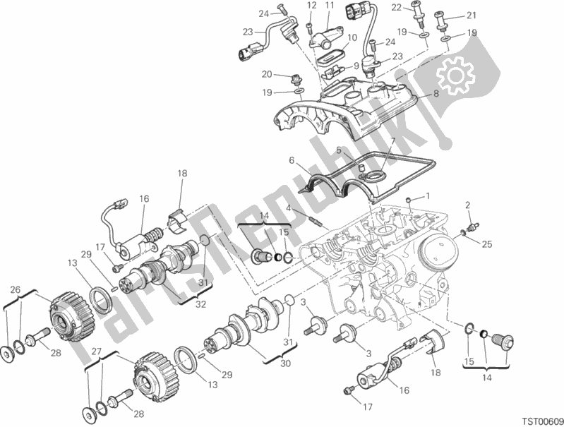 Todas las partes para Culata Vertical - Sincronización de Ducati Multistrada 1260 S Grand Tour USA 2020
